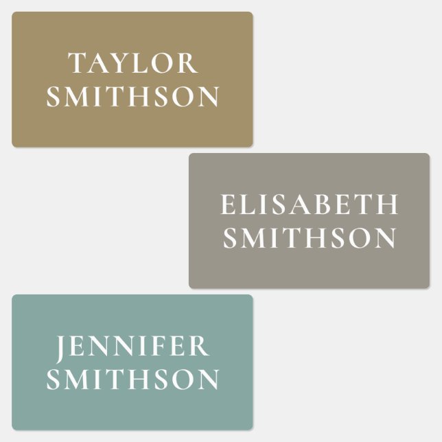 Simple Elegant Earthy Minimal Add Your Name School Labels (Group)