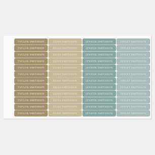 Simple Elegant Earthy Minimal Add Your Name School Labels