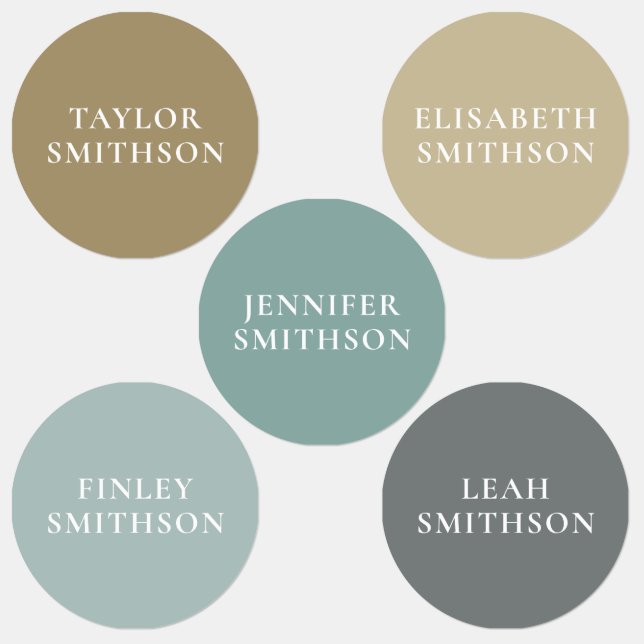 Simple Elegant Earthy Minimal Add Your Name School Labels (Group)