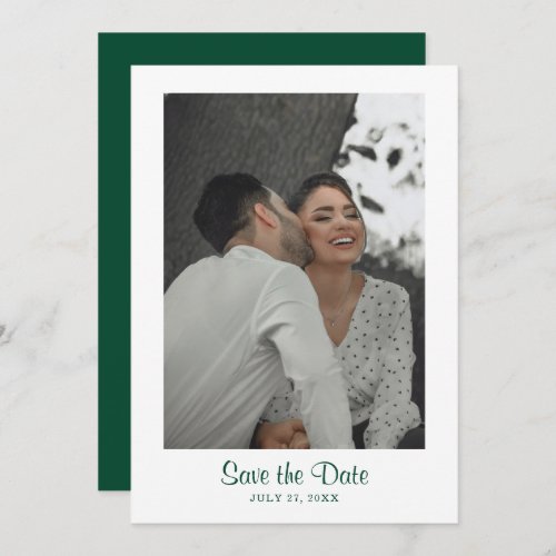 Simple Elegant Emerald Green Save The Date Wedding
