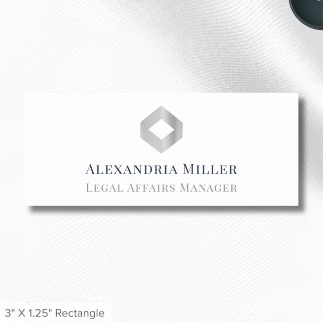 Simple Elegant Employee Name Tag Custom Logo (Creator Uploaded)