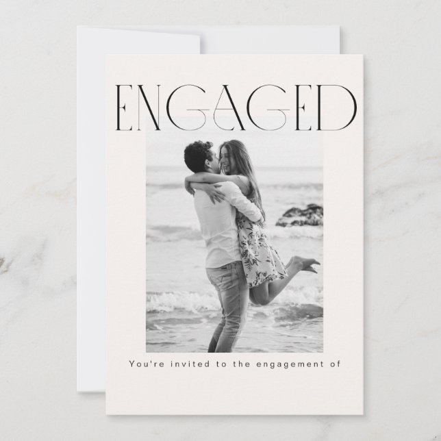 Simple Elegant Engagement Card (Front)
