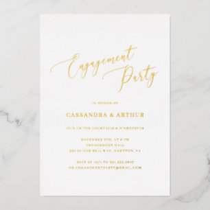 Simple Elegant Engagement Party Foil Invitation