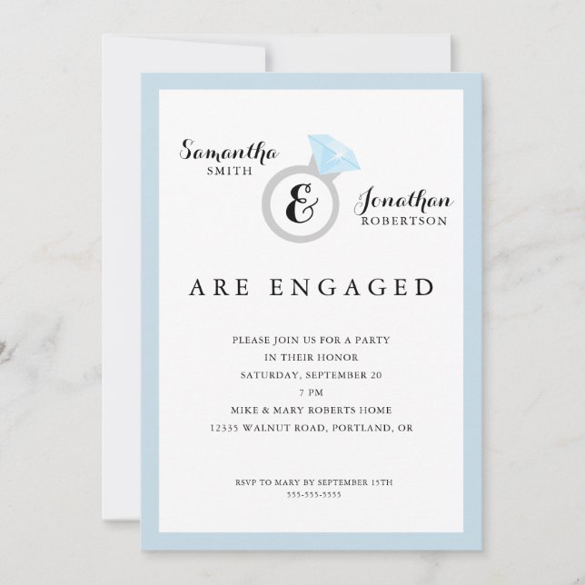 Simple Elegant Engagement Party Invitation (Front)