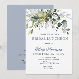 Simple Elegant Eucalyptus BRIDAL LUNCHEON Invitation