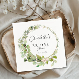 Simple, elegant eucalyptus Bridal Shower Napkins