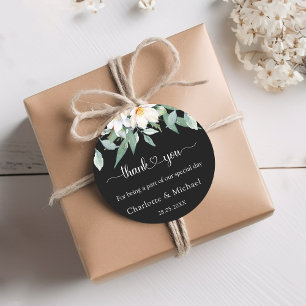 Simple, elegant eucalyptus floral classic round sticker