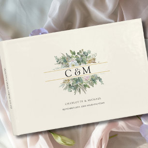 Simple, elegant Eucalyptus Flower Wedding  Guest Book