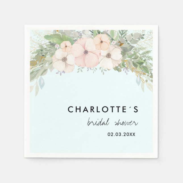 Simple, elegant eucalyptus, flowers     napkins (Front)