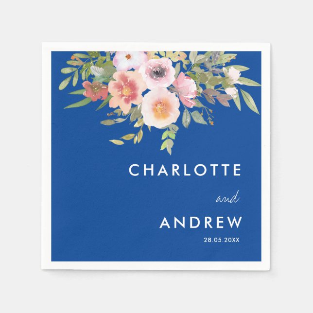 Simple, elegant eucalyptus, flowers   napkins (Front)