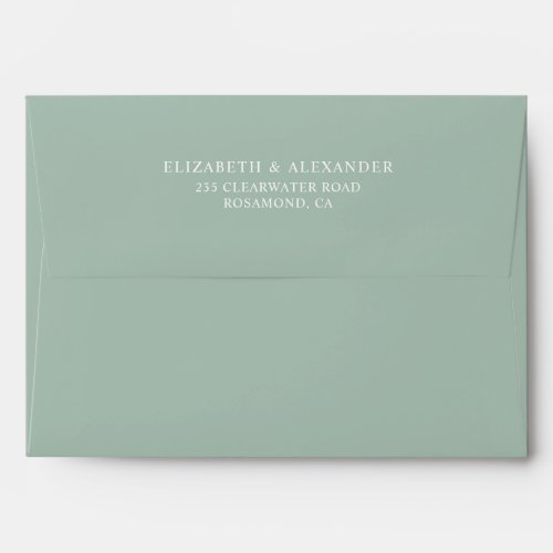 Simple elegant eucalyptus greenery return address envelope