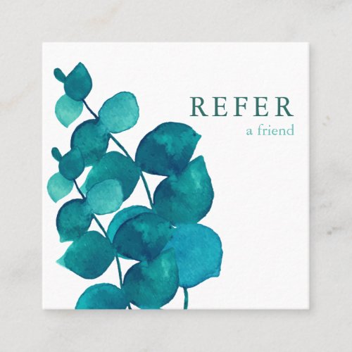 Simple Elegant Eucalyptus Leaves Referral Card