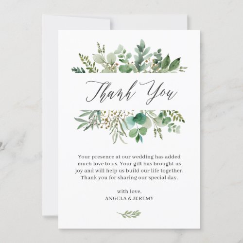 Simple Elegant Eucalyptus Leaves Wedding Thank You Card - Simple Elegant Eucalyptus Leaves Wedding Card. 
(1) For further customization, please click the "customize further" link and use our design tool to modify this template. 
(2) If you need help or matching items, please contact me.