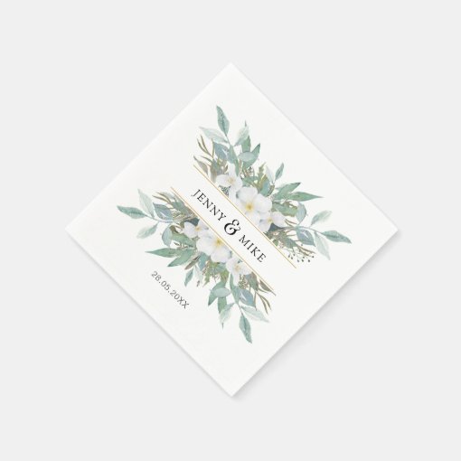 Simple, elegant eucalyptus napkins Zazzle