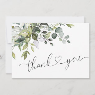 Simple Elegant Eucalyptus Watercolor Greenery Thank You Card
