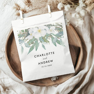 Simple, elegant eucalyptus, wedding favor bag