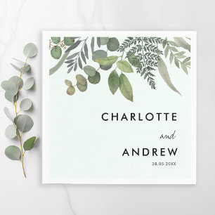 Simple Elegant Eucalyptus Wedding Napkins