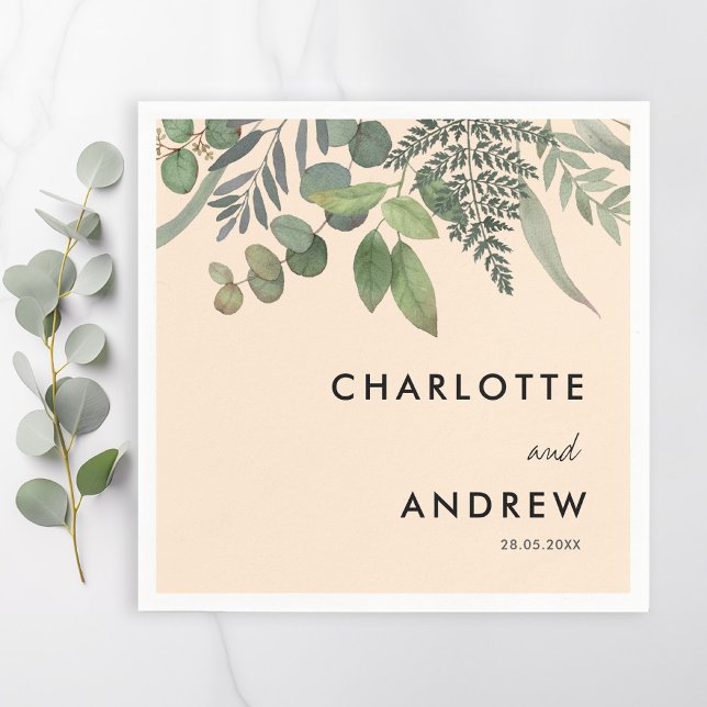 Simple Elegant Eucalyptus Wedding Napkins (Creator Uploaded)