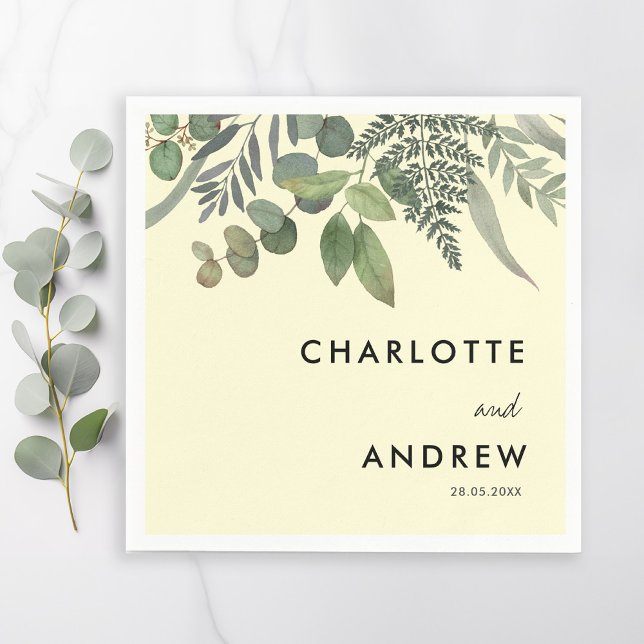Simple Elegant Eucalyptus Wedding Napkins (Creator Uploaded)