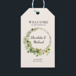 Simple, elegant eucalyptus | Wedding Welcome   Gift Tags<br><div class="desc">Simple,  elegant eucalyptus | Wedding Welcome Design.  Enter your data,  you can choose font,  position,  etc. individually by "further personalize".
 I show you,  in a simple video,  how to edit your product on Zazzle. Change the background color,  font or size,  and more. https://www.youtube.com/watch?v=hL5uyTbU5o0</div>