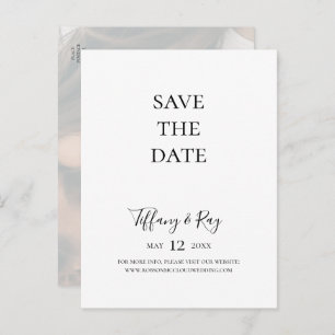 Simple Elegant Faded Photo Save The Date Postcard