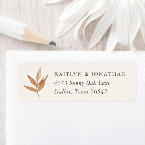 Simple Elegant Fall Wedding Return Address Label