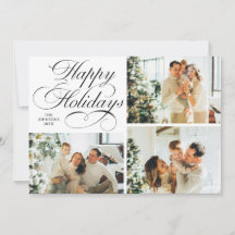Simple Elegant Family 3 Photo Collage Christmas
