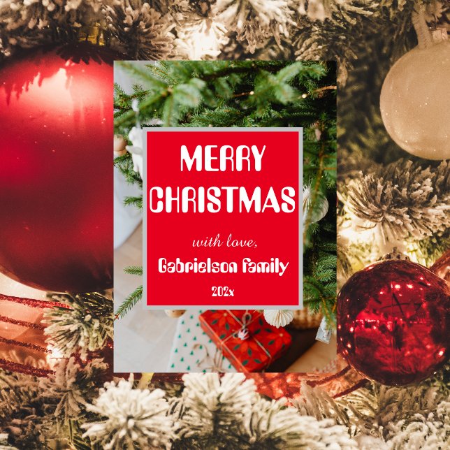 Simple elegant family christmas personalized holiday card (Creator Uploaded)
