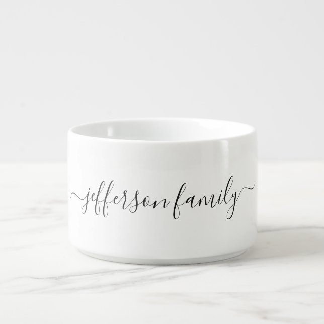 Simple Elegant Family Name Bowl (Center)