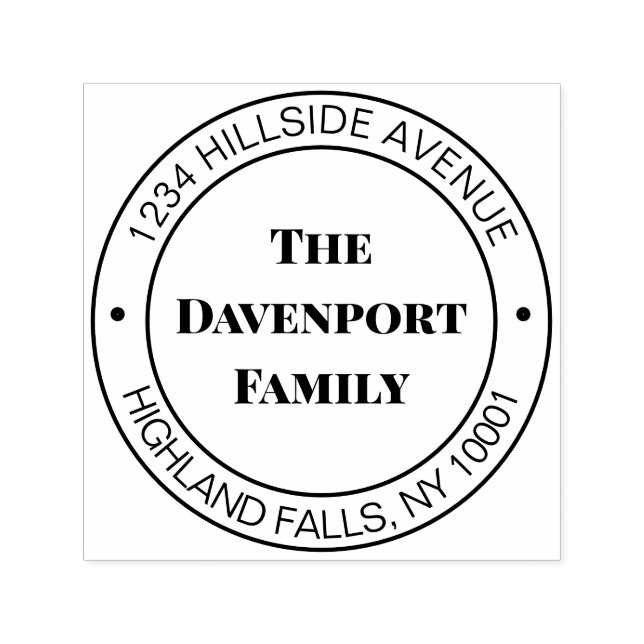 Simple Elegant Family Name Return Address Self-inking Stamp (Design)