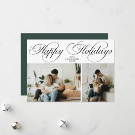 Simple Elegant Family Photo Collage Christmas Holiday Card