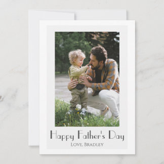 Simple elegant Fathers Day Sweet One Photo Holiday Card