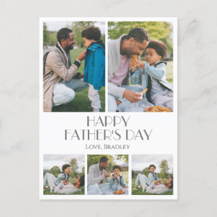 Simple elegant Fathers Day Sweet Photo Collage Holiday Postcard