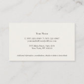 Simple Elegant Faux Black Linen Professional Business Card (Back)