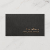 Simple Elegant Faux Black Linen Professional Business Card (Front)