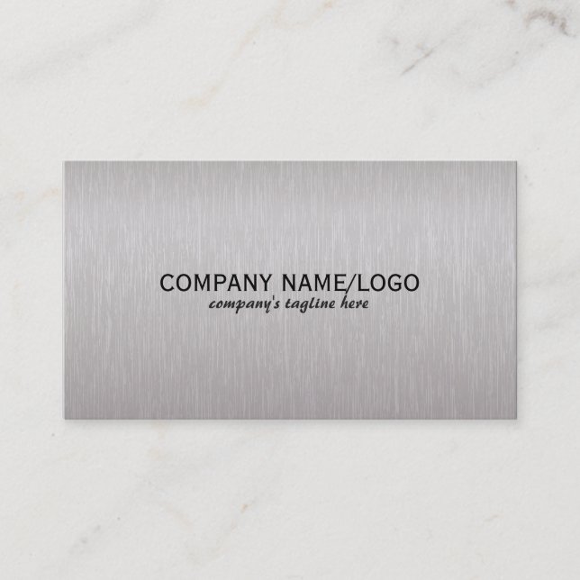 Simple Elegant Faux Brushed Aluminum 2 Business Card (Front)