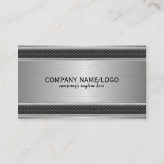 Simple Elegant Faux Brushed Aluminum Business Card