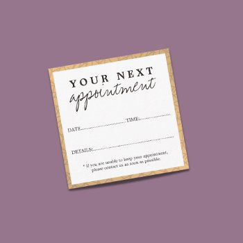 Simple Elegant Faux Gold Beauty Salon Appointment Card by pro_business_card at Zazzle