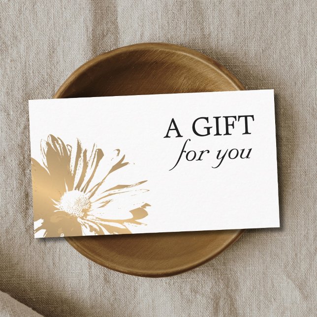 Simple Elegant Faux Gold Floral Gift Certificate (Creator Uploaded)