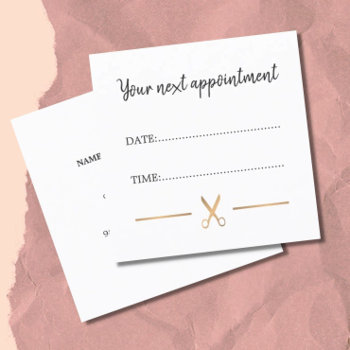 Simple Elegant Faux Gold White Hair Appointment by pro_business_card at Zazzle