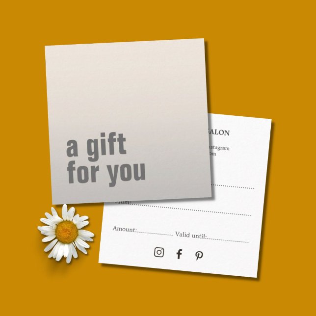Simple Elegant Faux Silver Beauty Salon Gift Card (Creator Uploaded)
