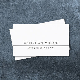 Simple Elegant Faux Silver Line Attorney at law Business Card