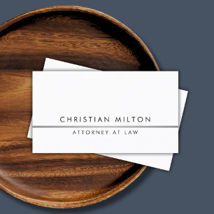 Simple Elegant Faux Silver Line Attorney at law Business Card