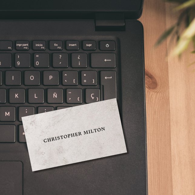 Simple Elegant Faux Stone Texture Consultant Business Card (Creator Uploaded)