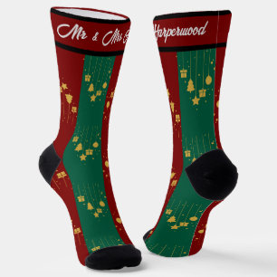 Simple Elegant first Christmas Mr & Mrs Couple Socks