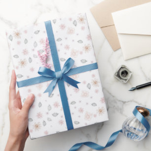 Simple Elegant Floral Botanical Pattern Wrapping Paper