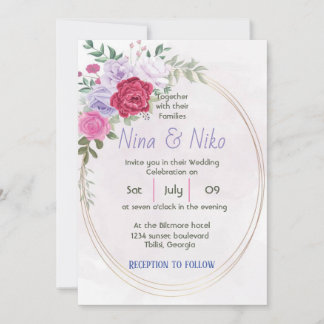 Simple elegant floral design  Invitation