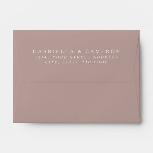 Simple Elegant Floral Dusty Mauve Return Address Envelope