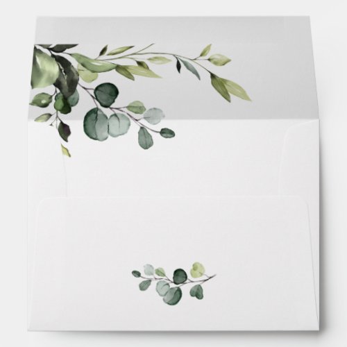 Simple Elegant Floral Eucalyptus Greenery Modern Envelope