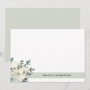 Simple Elegant Floral Greenery Note Card
